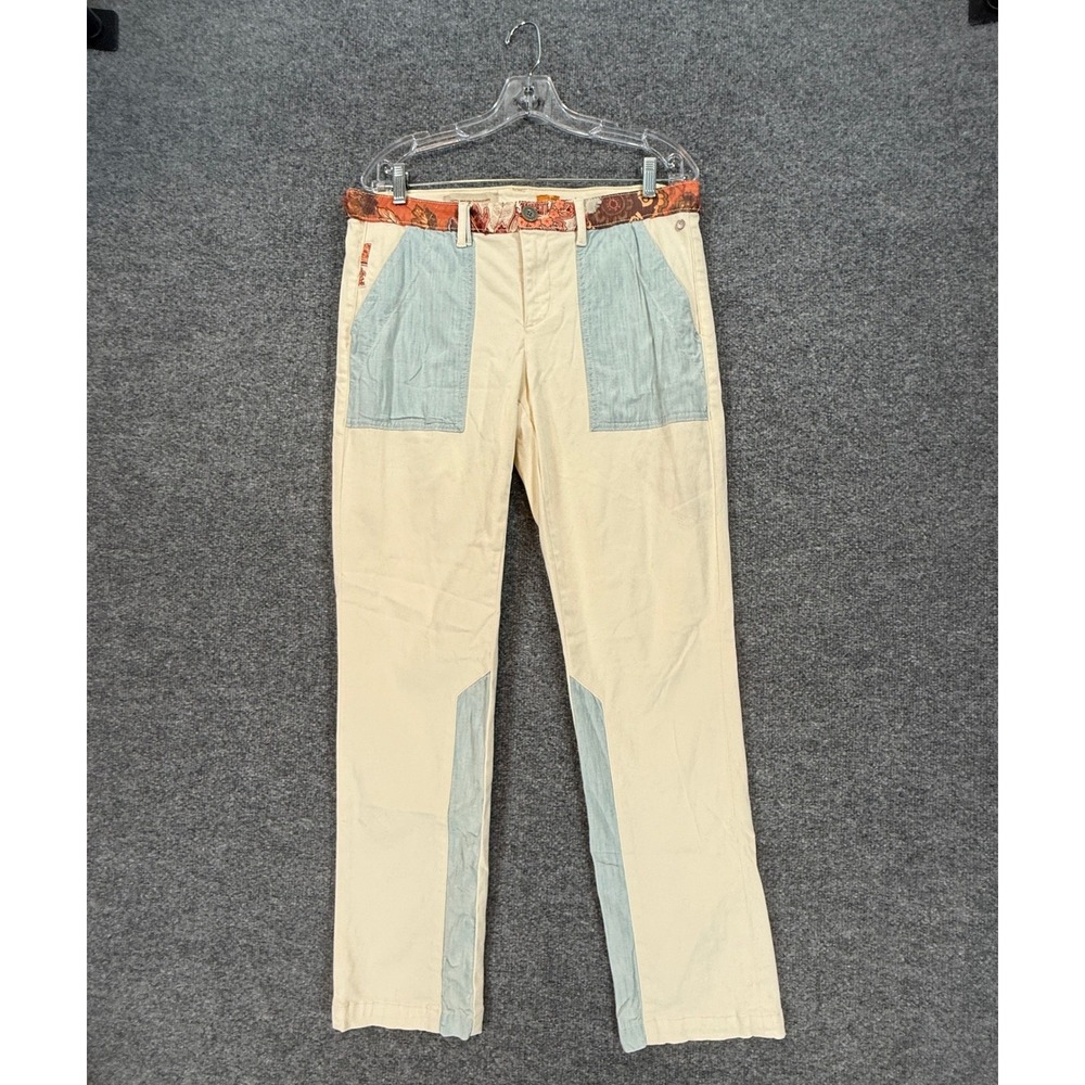 Pilcro and the Letterpress Pants Womens 31 Cream Patchwork Boho Anthropologie
